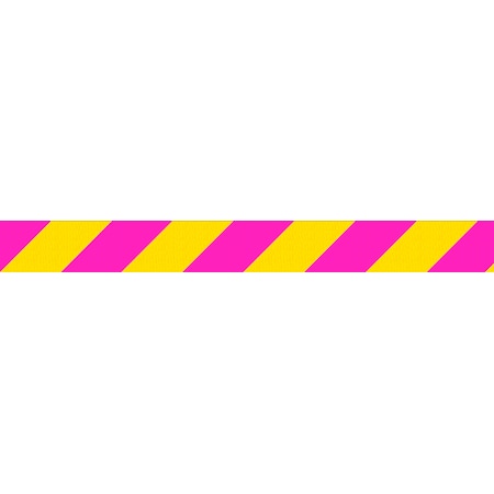 Queue Solutions SafetyMaster 450, Orange, 11' Yellow/Magenta Diagonal Striped Belt SM450O-YM110